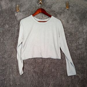 Lululemon Top Long Sleeve Cropped Abrasion Training Gym Athleisure Size 8
